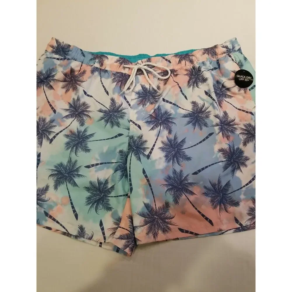Mens Pastel Hawaiian Print Swimsuit Trunks‎ Size 2XL 44/46